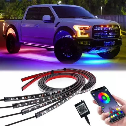 AutoPowerz Car atmosphere light APP/ Music Control Automotive voice-activated chassis Light Car Fancy Lights (Multicolor)